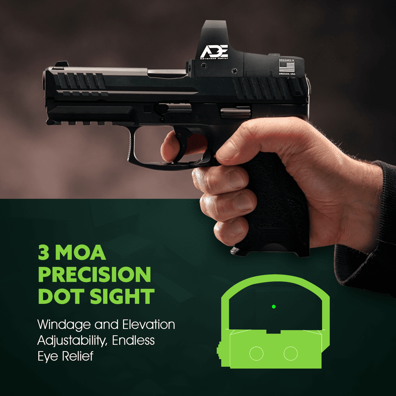 ADE Advanced Optics RD3-006B-1 Green Dot Micro Mini Reflex Sight Review