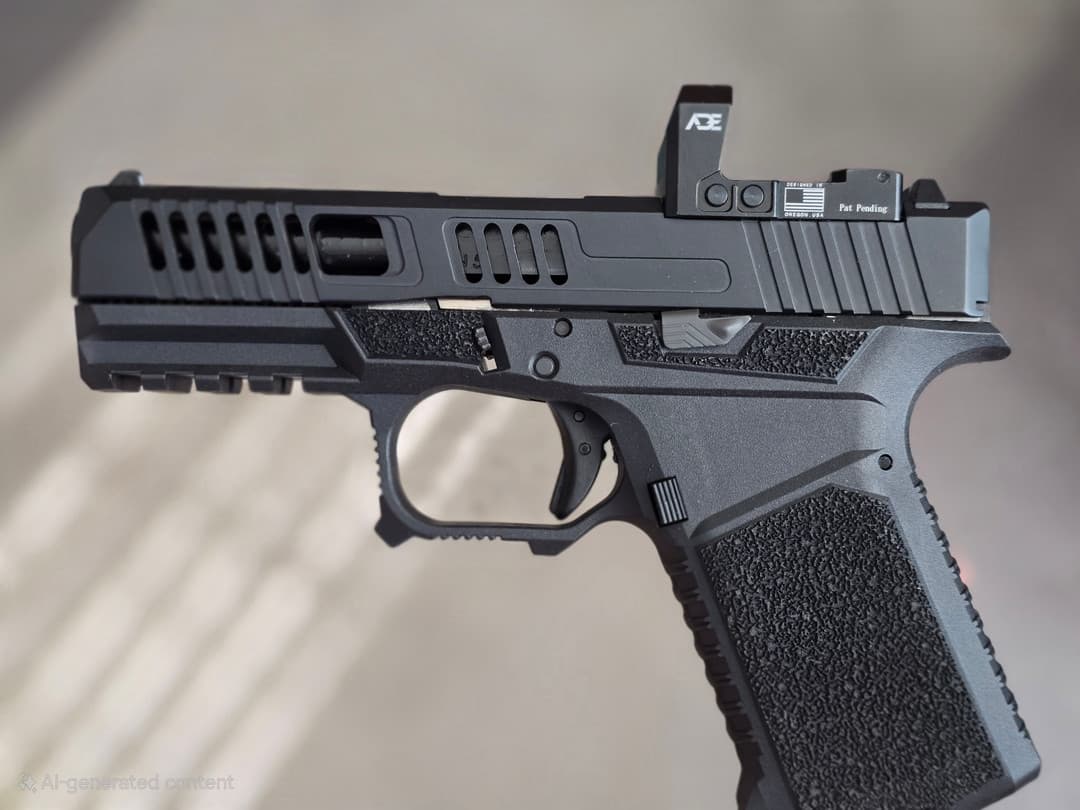 Mounted and ready on a carry pistol — slim profile sits flush at slide height