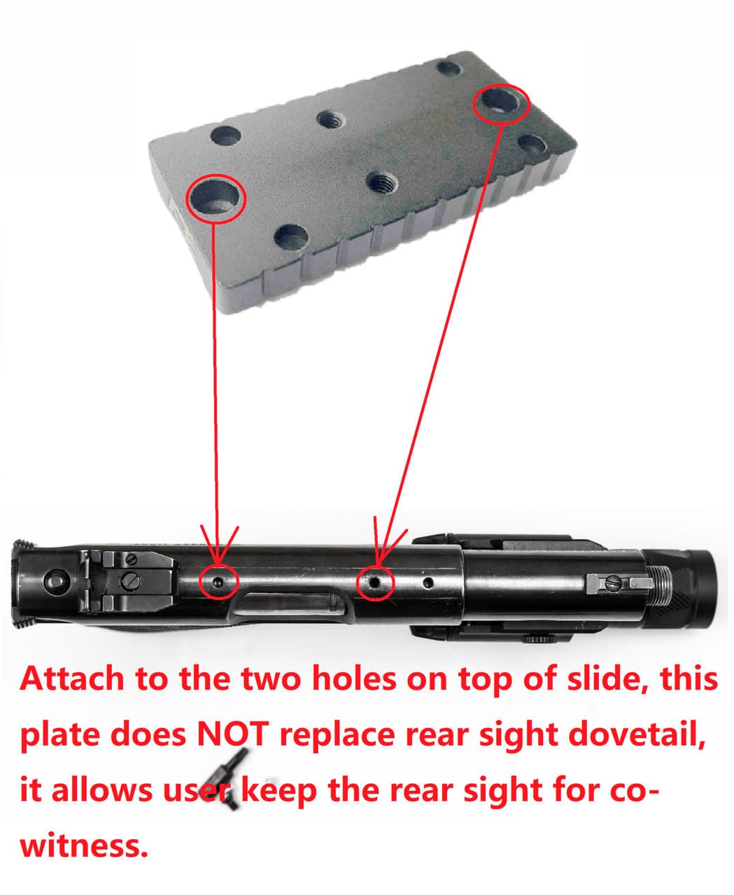 Red Dot Mounting Plate For Ruger Mark 1,2,3,4, I, II, III, IV, IV-Lite, 22/45 Pistol to FIT meopta, Insight, Eotech MRDS, Vortex Venom/Razor/Viper Red Dot Sights