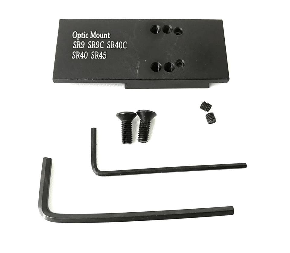ADE Pistol Mount Plate for Ruger SR9,SR9c,SR40,SR40c,SR45 Handgun to fit Vortex venom, Burris Fastfire, Docter, Sig Sauer Romeo Zero,ADE Spike/NUWA/Apollo,Leupold Delta Point Pro,JPoint, Holosun 407k/507k,Swampfox Sentinel,Vortex DEFENDER-CCW Red Dot