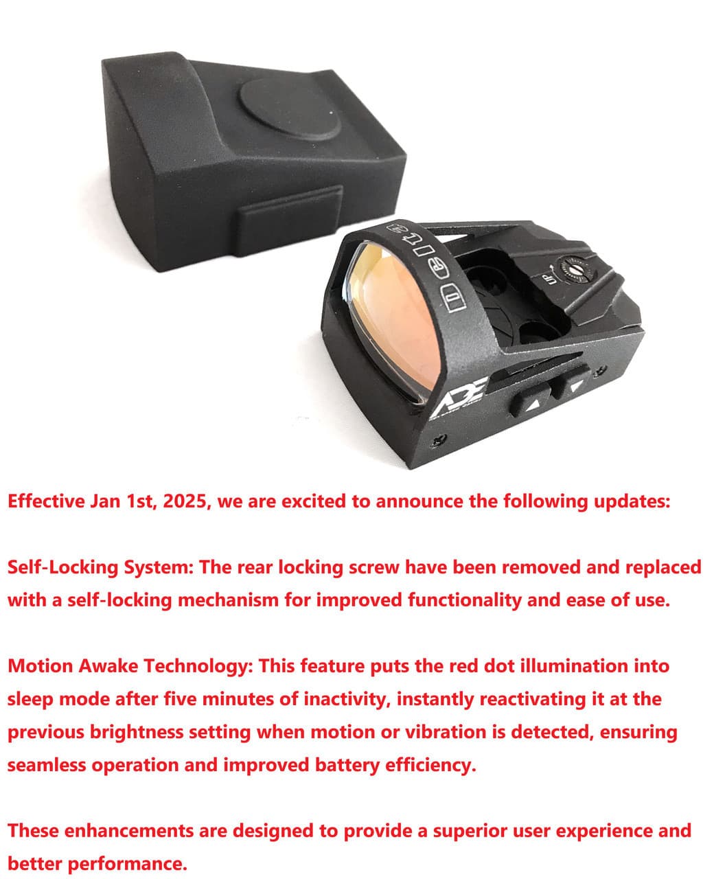 Ade Advanced Optics RD3-012 Delta Red Dot Micro Mini Reflex Sight For Handgun - 6MOA — image 2