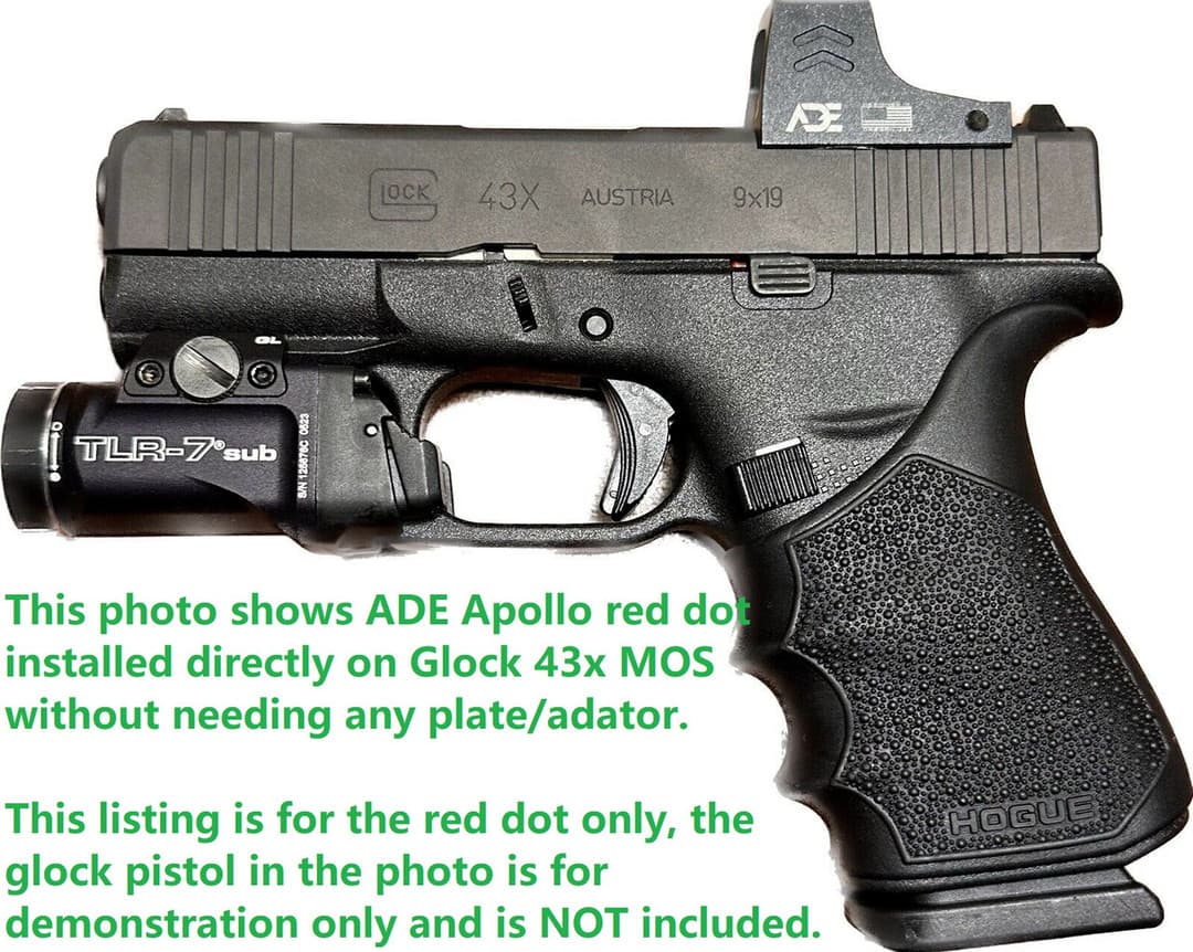 Ade Advanced Optics RD3-030/APOLLO-PRO Sensor Activated, Solar Powered 4 MOA Red Dot Sight for Springfield Hellcat OSP/PRO, Sig P365XL Spectre Comp, Canik TP9 Elite SC, Mossberg MC2SC, Kimber R7 Mako — image 3