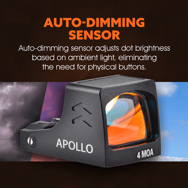Ade Advanced Optics RD3-030/APOLLO-PRO Sensor Activated, Solar Powered 4 MOA Red Dot Sight for Springfield Hellcat OSP/PRO, Sig P365XL Spectre Comp, Canik TP9 Elite SC, Mossberg MC2SC, Kimber R7 Mako — image 7