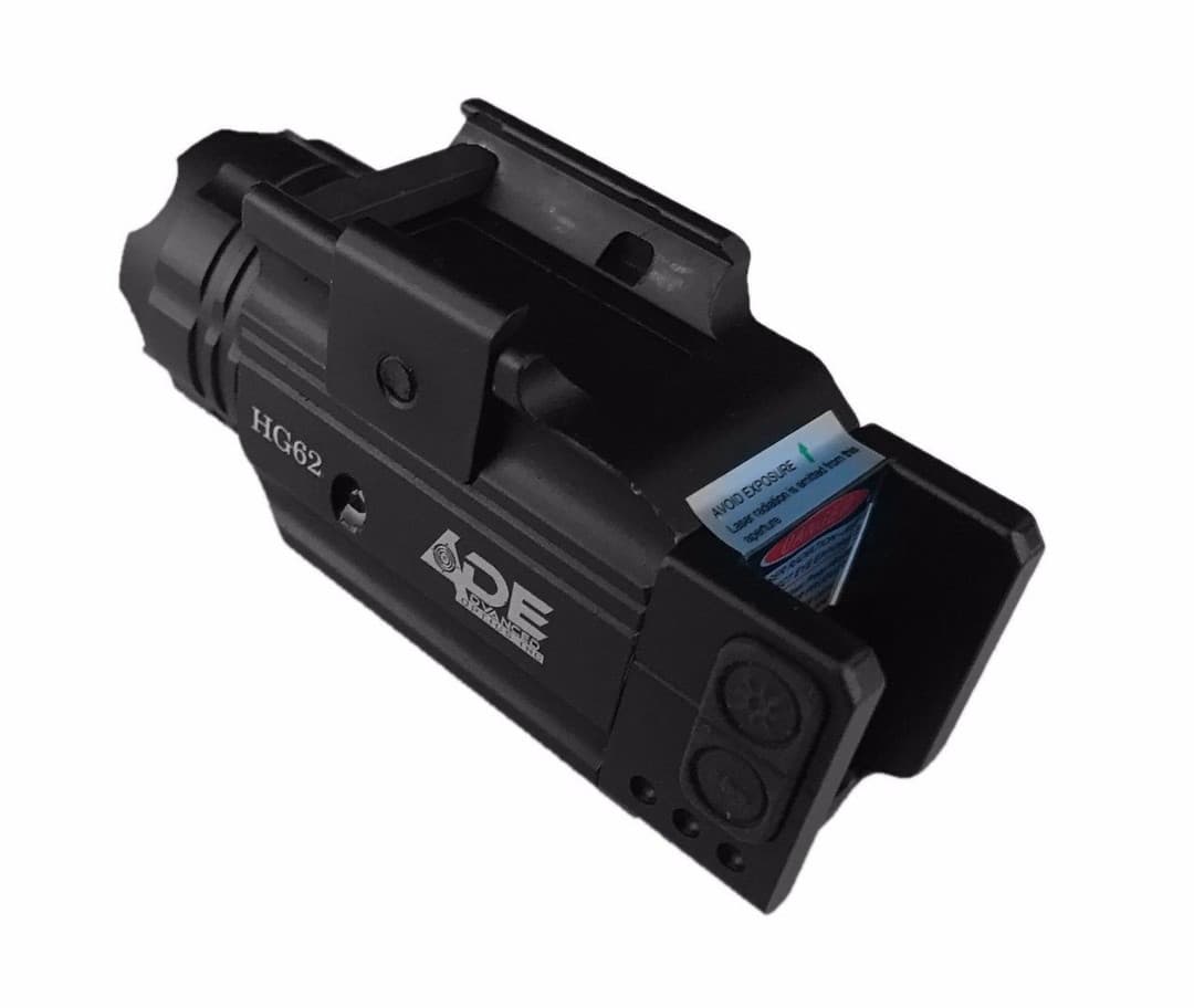Ade Advanced Optics HG62 Crusader Series Compact Green Laser with 300 lm Strobe Flashlight Sight, Black