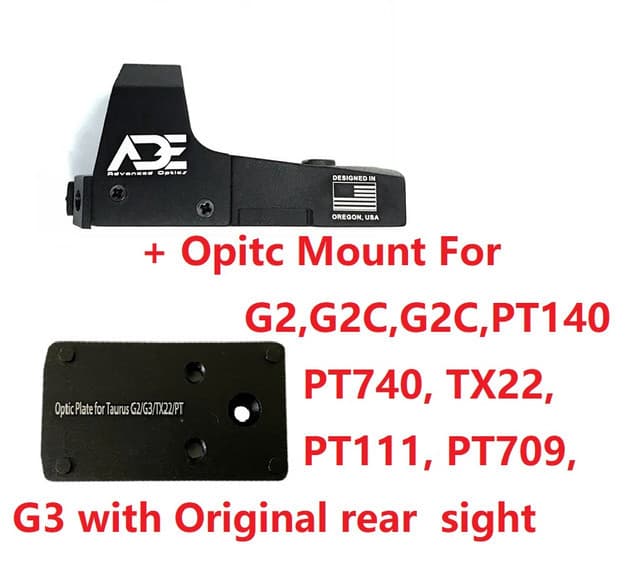 Optic Mount Plate for Taurus PT111 G2, Millennium G2, G2, G3 and TX22 to fit on Vortex Venom, burris fastfire, meopta, eotech mrds, docter, Insight Red Dot Reflex Sight
