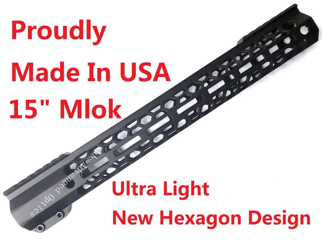 -MADE IN USA!- ADE HoneyComb 15" inch MLOK rail Super Slim Handguard Free Float for AR15