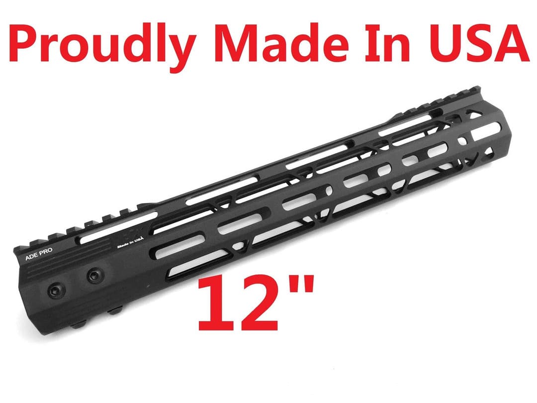 MADE IN USA!- ADE PRO 12" INCH MLOK RAIL SUPER SLIM HANDGUARD FREE FLOAT