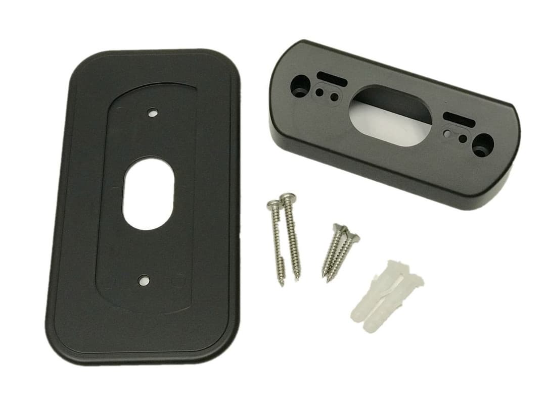 Ade Advanced Optics Wall Plate with 30 Degree L/R Wedge Angled Mount for Nest Hello Doorbell - Black