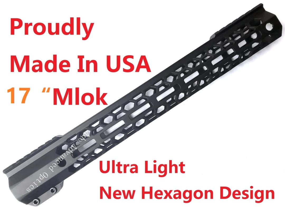 -MADE IN USA!- ADE HONEYCOMB 17" INCH MLOK RAIL SUPER SLIM HANDGUARD FREE FLOAT for AR15