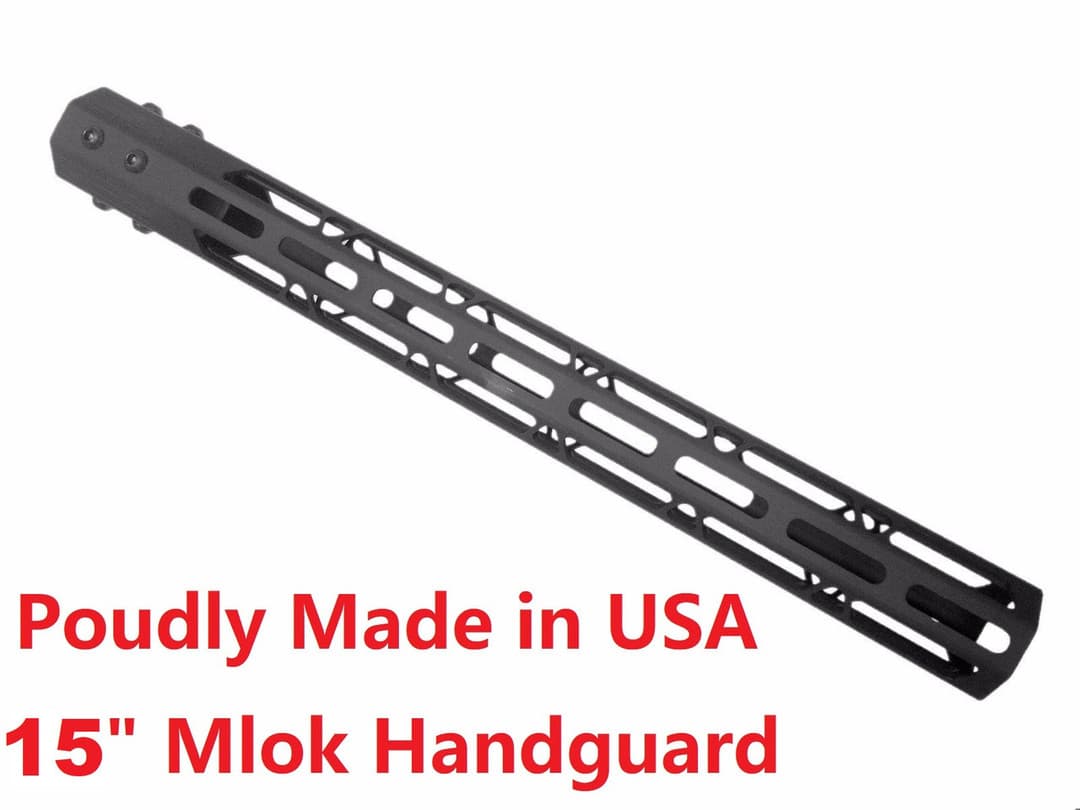 MADE IN USA!- ADE PRO 15" INCH MLOK RAIL SUPER SLIM HANDGUARD FREE FLOAT for AR15 - Bolt on Design