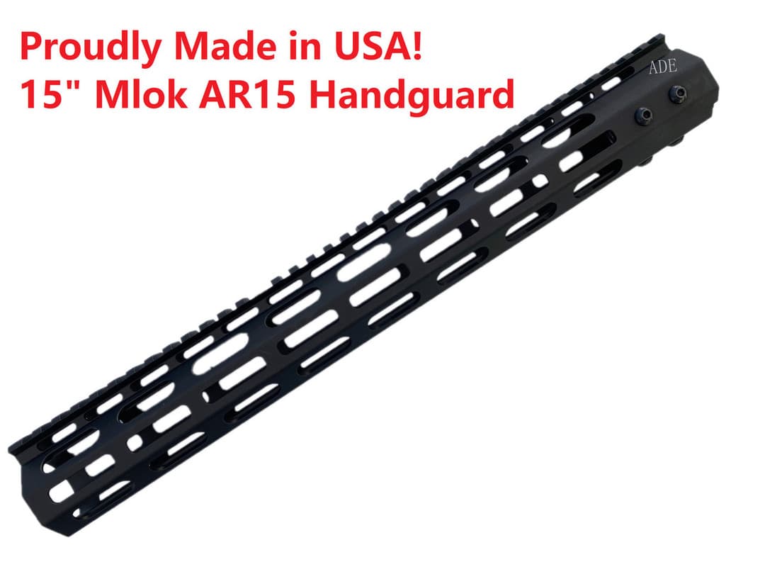 MADE IN USA! - 15" INCH MLOK RAIL SUPER SLIM HANDGUARD FREE FLOAT for AR15 - See Through Design — image 1