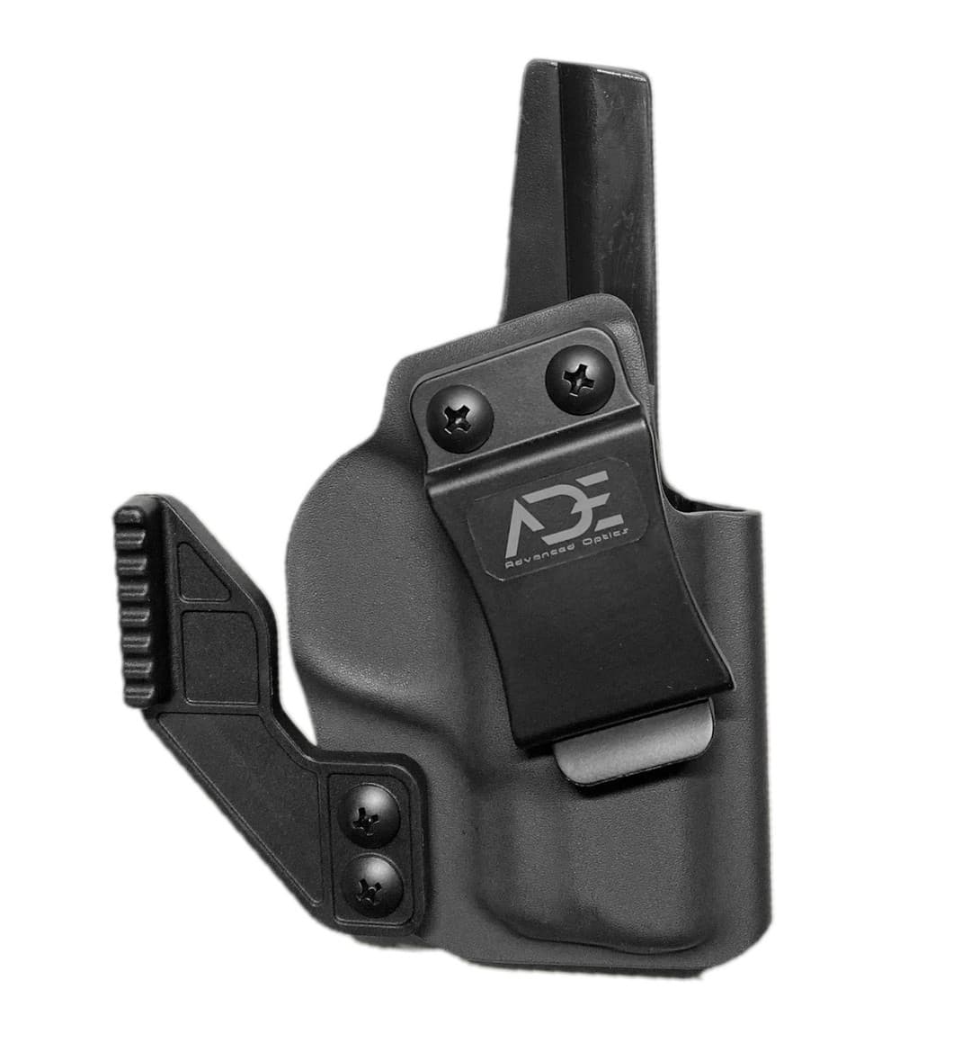 ADE Right Hand IWB Kydex Red Dot Optics Ready Holster with CLAW for Smith and Wesson MP MP2.0 Shield 9mm Pistol - Compatible with Shield RMS/RMSC/RMSW/SMS, Vortex Venom, Burris fastfire, Docter, Sig Saure Romeo Zero, Jp Red Dots Installed.