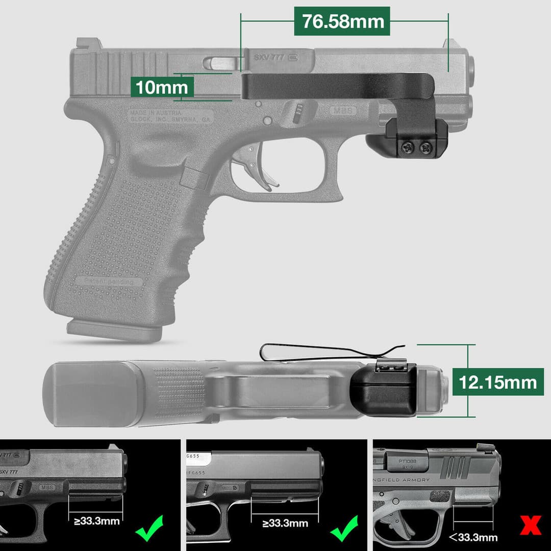 Ade Advanced Optics Gun Clip for Pistols with Picatinny/Dovetail/Rail Slot Under The Barrel — image 1