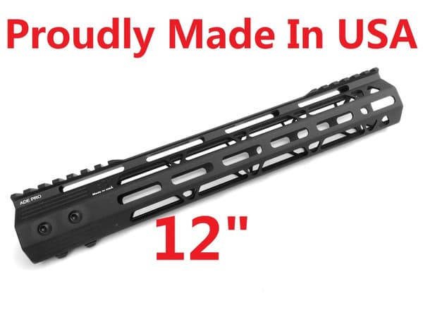 MADE IN USA!- ADE PRO 12" INCH MLOK RAIL SUPER SLIM HANDGUARD FREE FLOAT