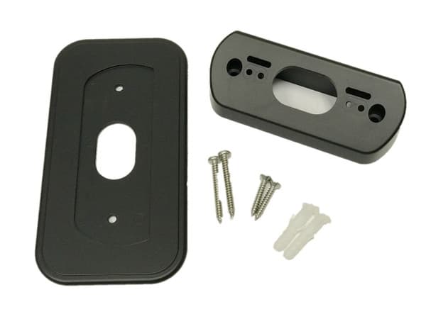 Ade Advanced Optics Wall Plate with 30 Degree L/R Wedge Angled Mount for Nest Hello Doorbell - Black