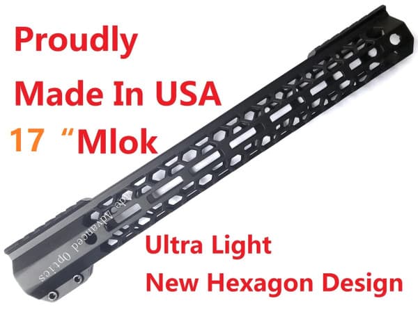 -MADE IN USA!- ADE HONEYCOMB 17" INCH MLOK RAIL SUPER SLIM HANDGUARD FREE FLOAT for AR15