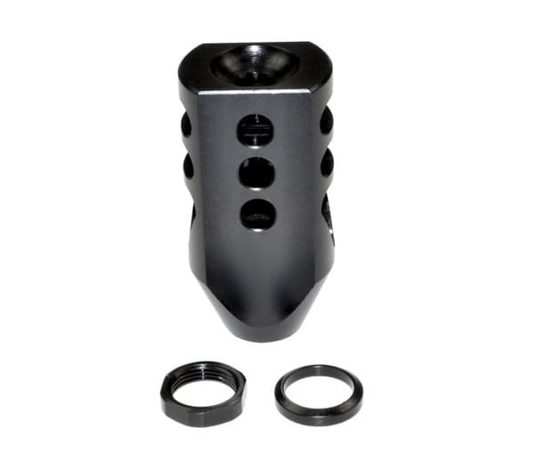 AR15 1/2x28 Competition Grade Muzzle Brake, Steel with Black Phosphate Finish