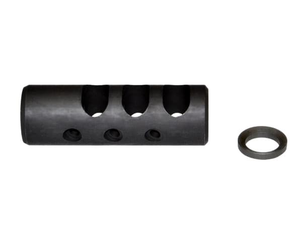 AR15 1/2x28 Competition Grade Muzzle Brake, Black Steel