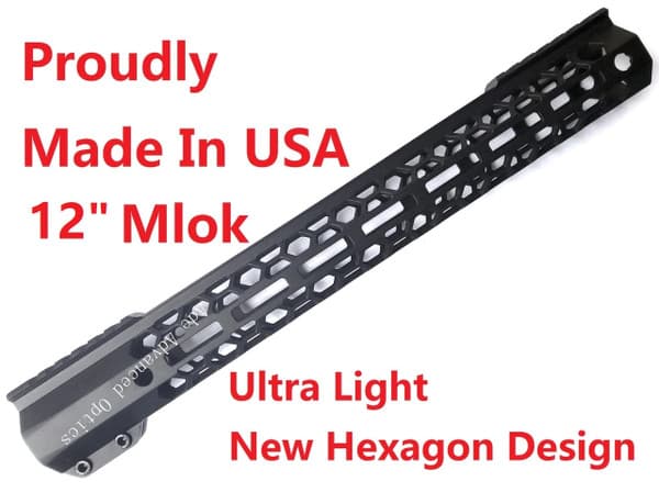 -MADE IN USA!- ADE HoneyComb 12" inch MLOK rail Super Slim Handguard Free Float for AR15
