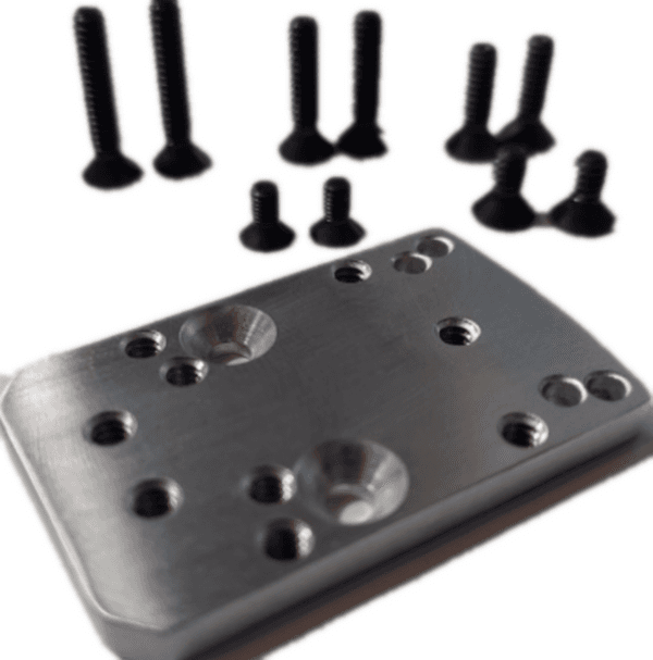 Universal Optic Converter Plate to convert any Optic Cut/Plate with Trijicon RMR/SRO Footprint to Accept over 25 popular red dot brands such as ADE RD3 Series, Vortex Venom/Viper,Burris Fastfire,Shield RMS/RMSC,Sig Sauer Romeo Zero Red dot Sight