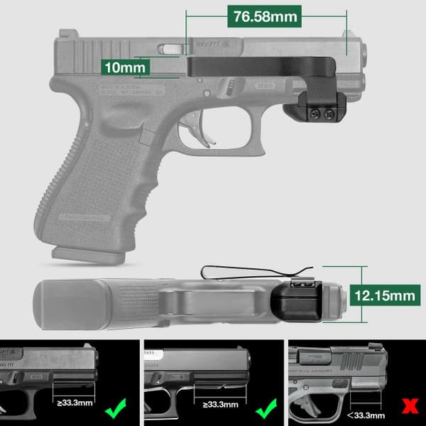 Ade Advanced Optics Gun Clip for Pistols with Picatinny/Dovetail/Rail Slot Under The Barrel
